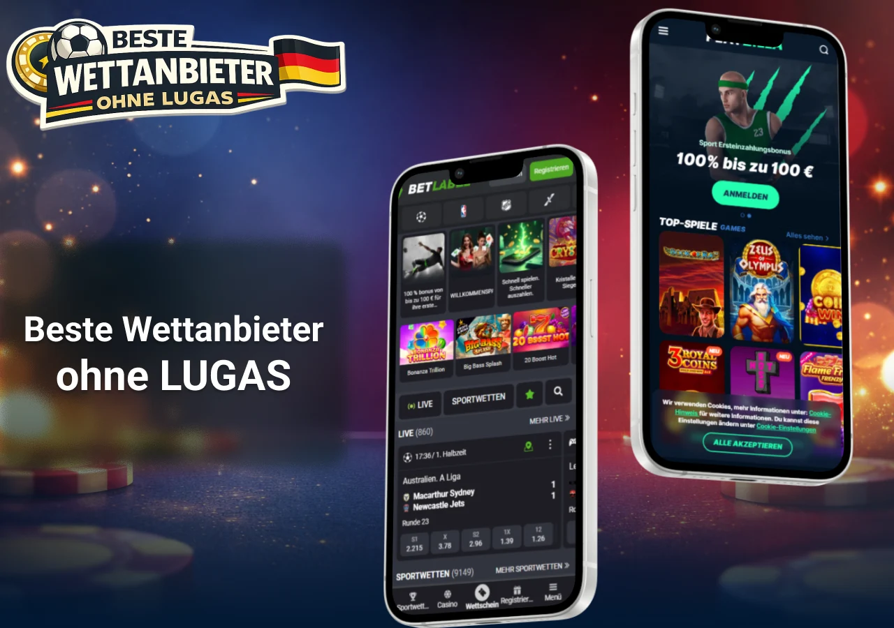 Wettanbietern ohne LUGAS mit mobilen Sportwetten- und Casino-Apps